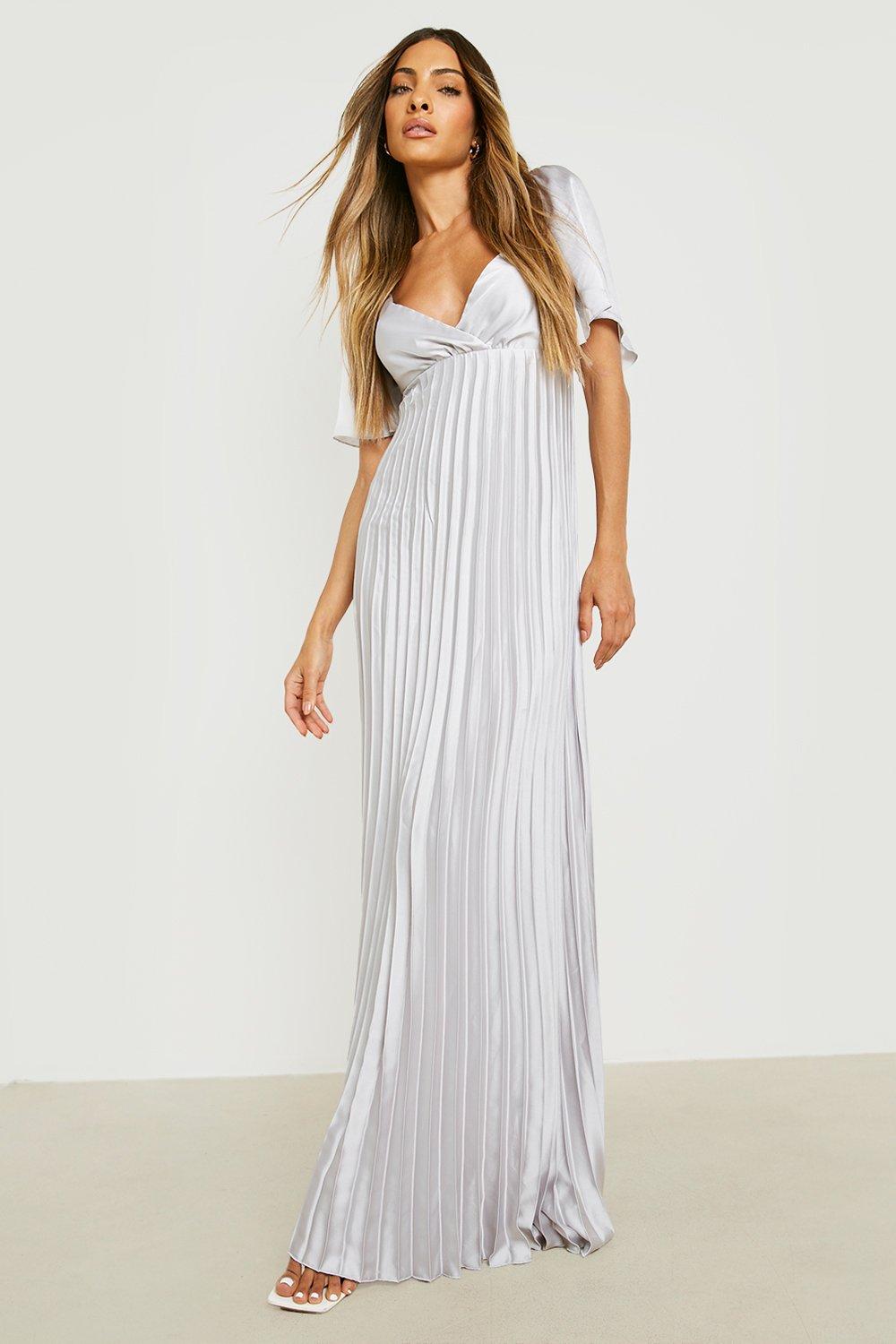 White and silver maxi hot sale dress