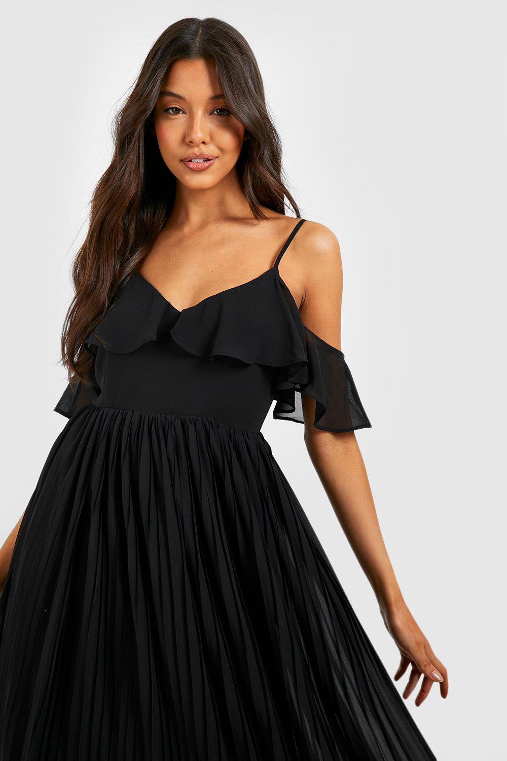 Cold shoulder chiffon store gown