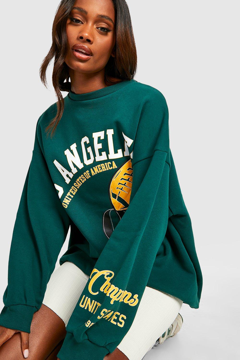 Alternatief voorstel Numeriek boot Women's Los Angeles Graphic Slogan Oversized Sweater | Boohoo UK