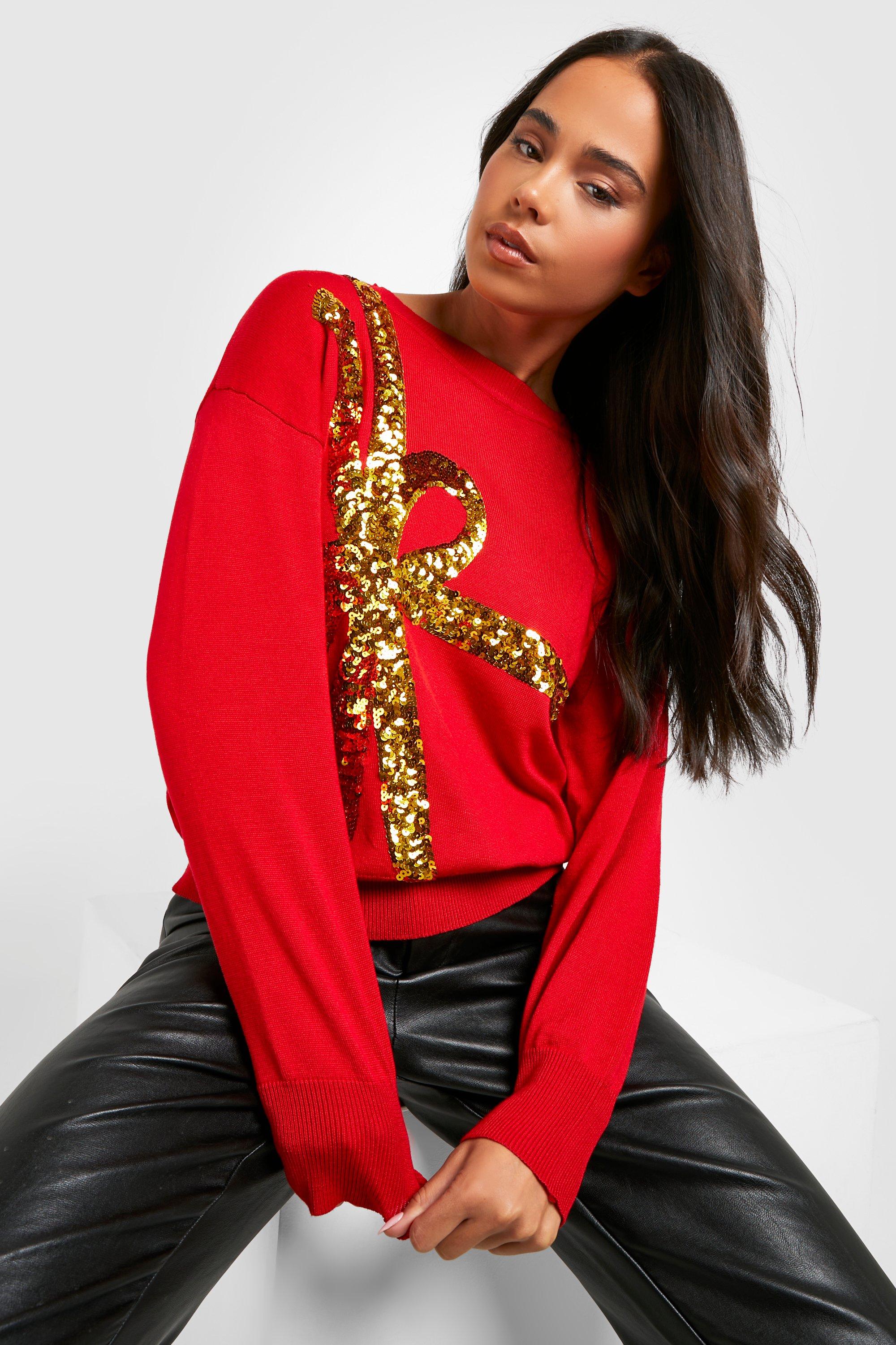 Red sequin hot sale jumper