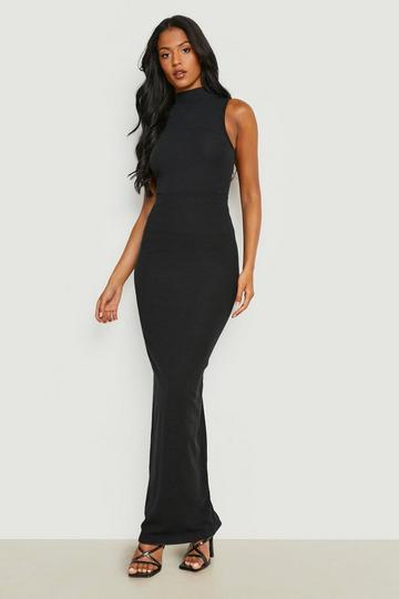 Tall Ripple Rib Tube Maxi Skirt black