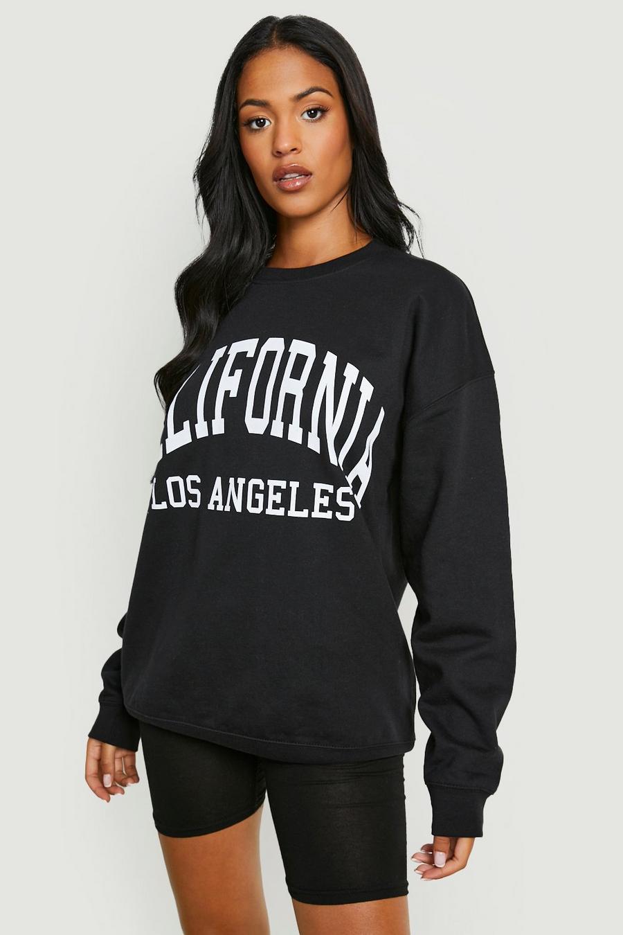 Tall Sweatshirt mit California-Print, Black