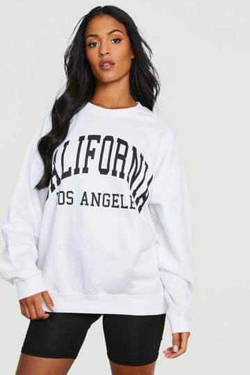 Tall Varsity California Print Sweatshirt white