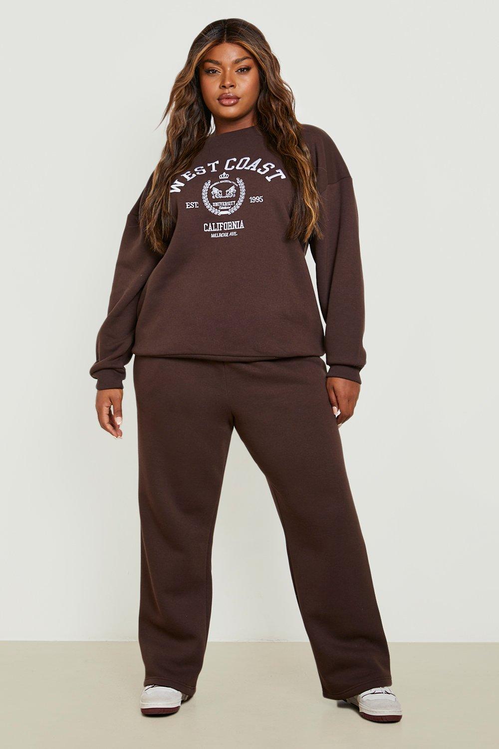 womens brown jogger set