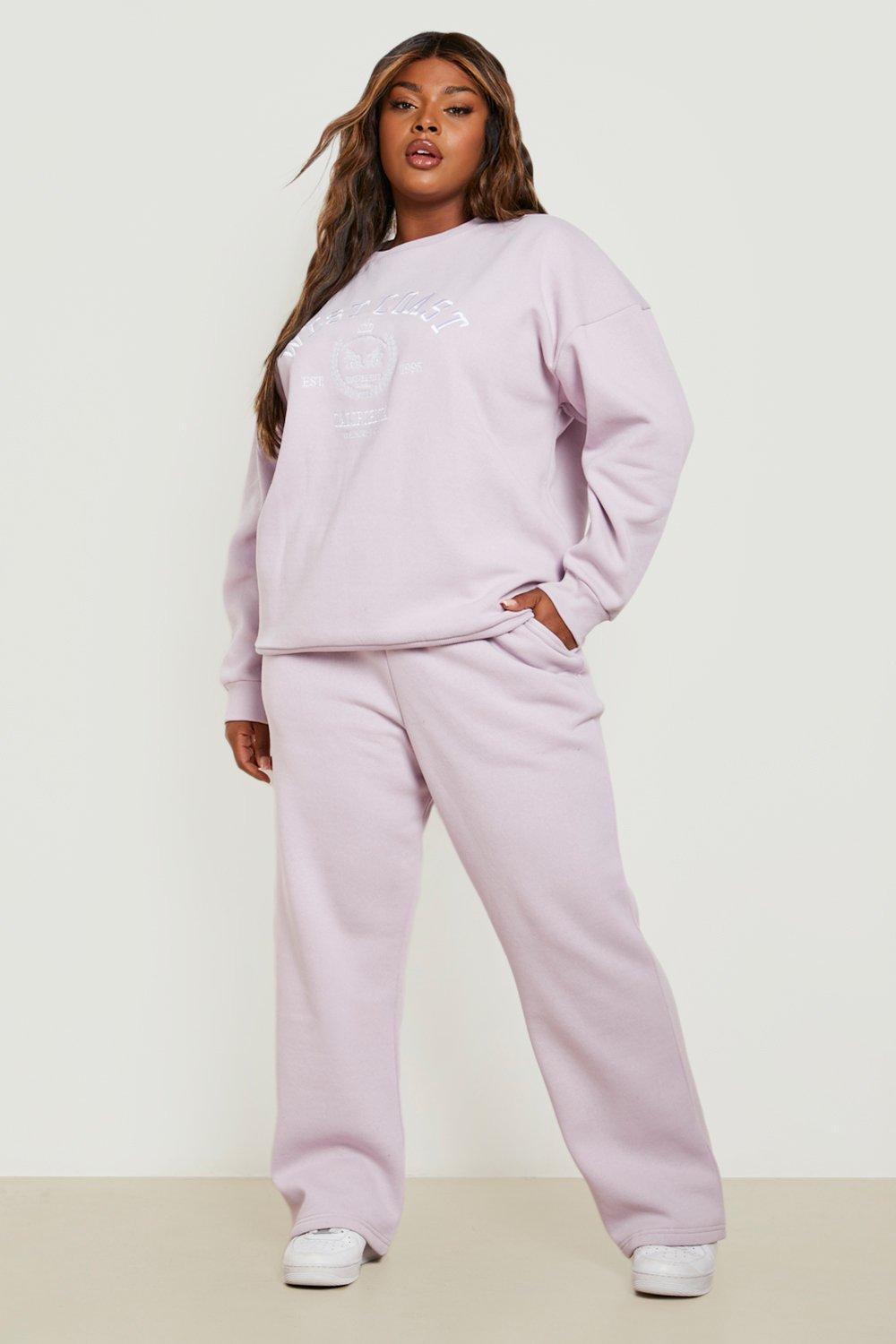 Women s Plus West Coast Sweat Jogger Set Boohoo UK