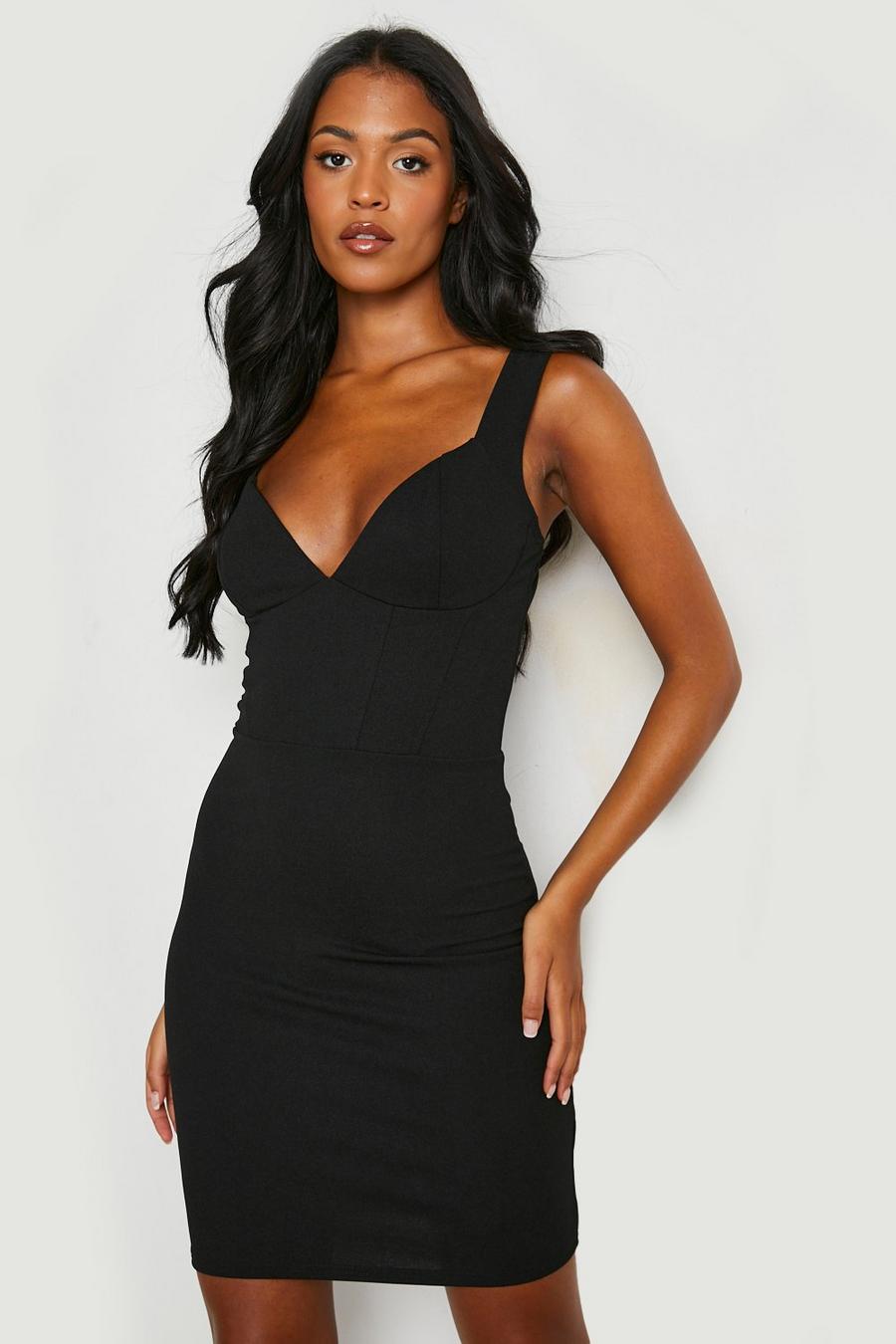 Black Tall Corset Bodycon Dress image number 1