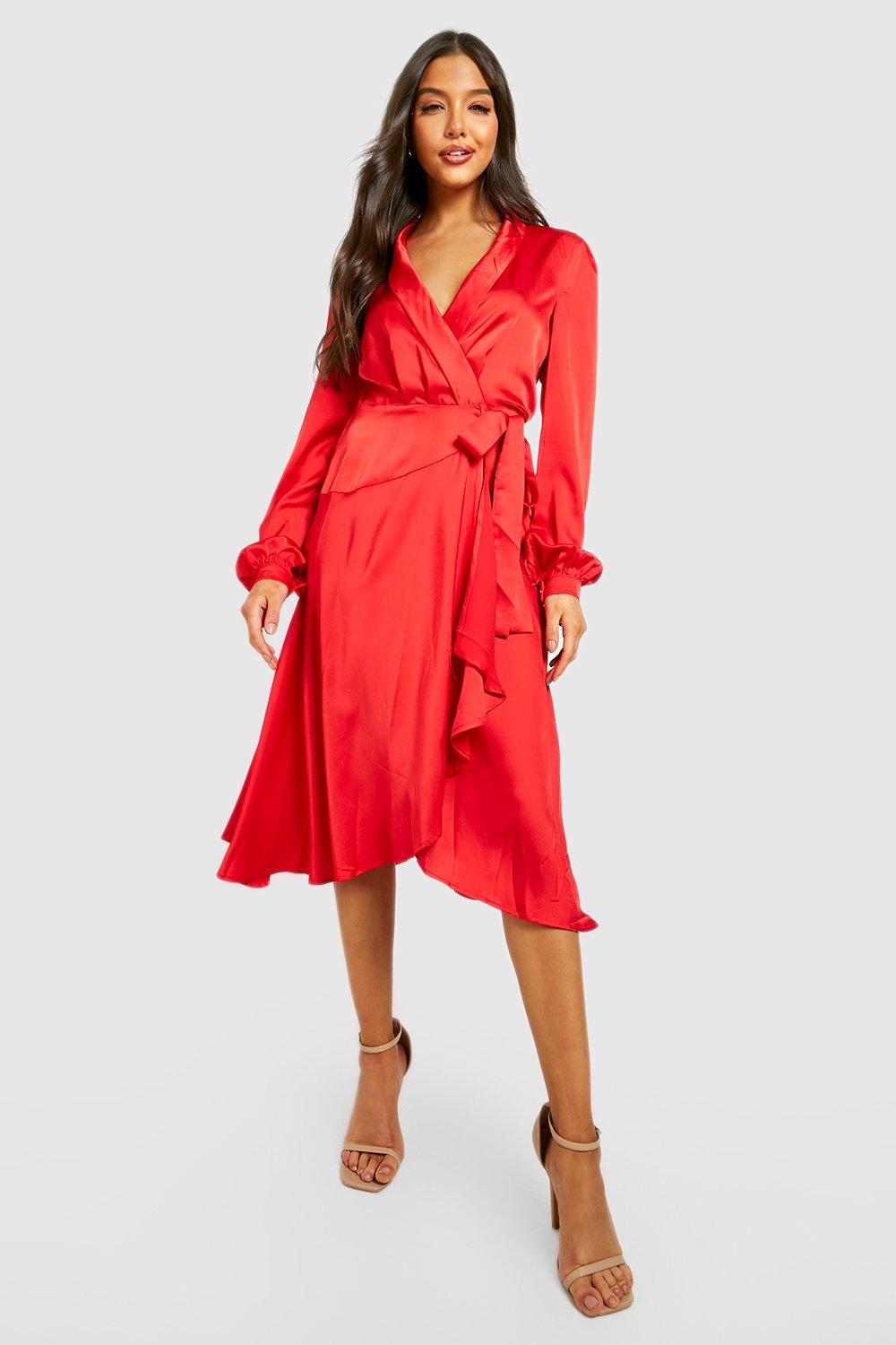 Boohoo midi skater dress online