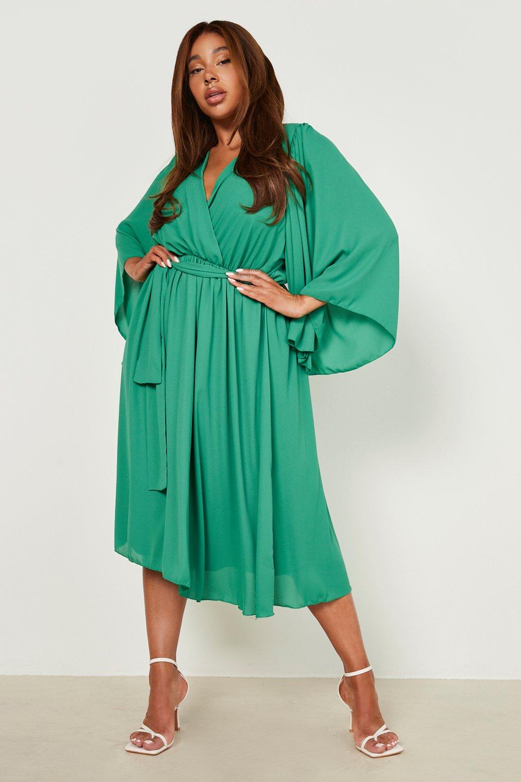 Plus size flowy 2024 dresses with sleeves