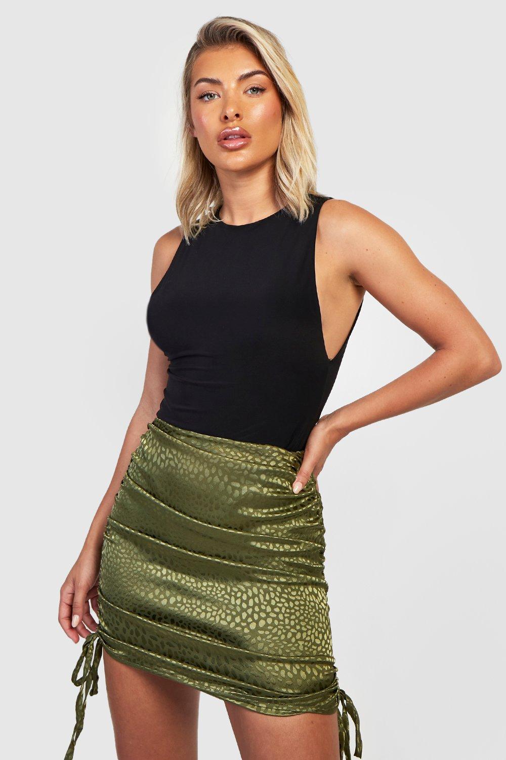 Satin jacquard mini outlet skirt