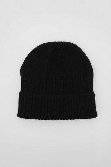 Geribbelde Basic Muts black