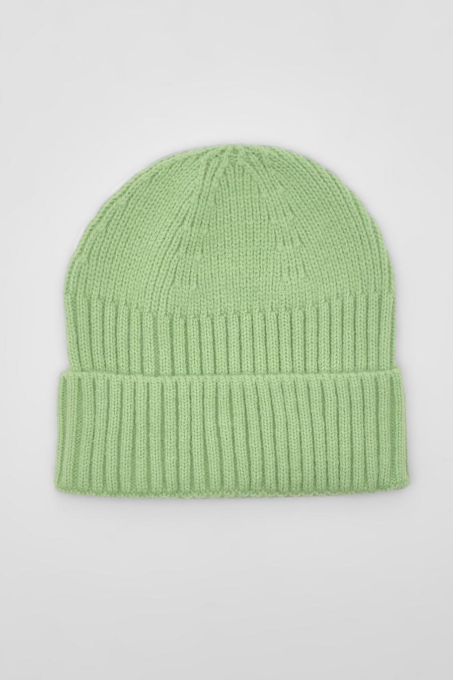 Green Basic Ribbed Beanie image number 1