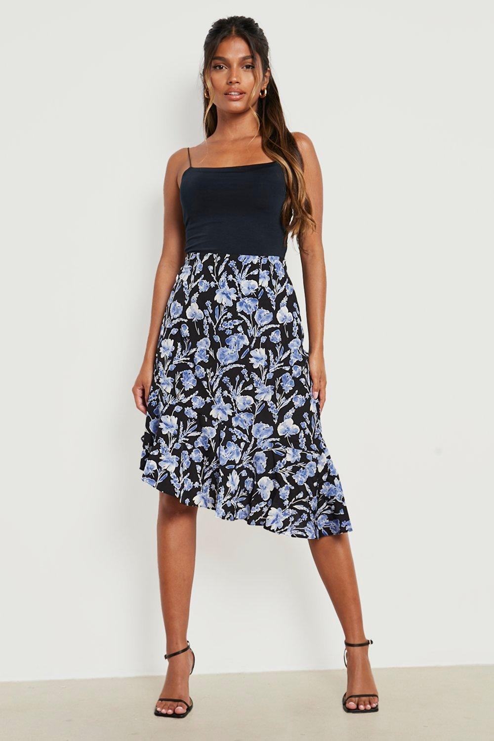 Black mini hotsell skirt asymmetrical