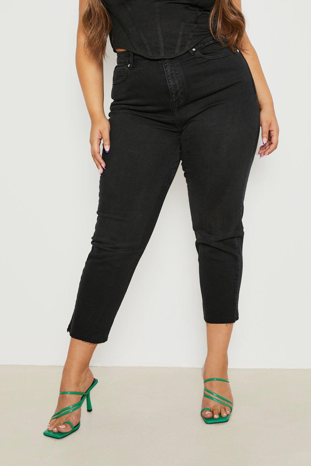 Black cropped sale mom jeans