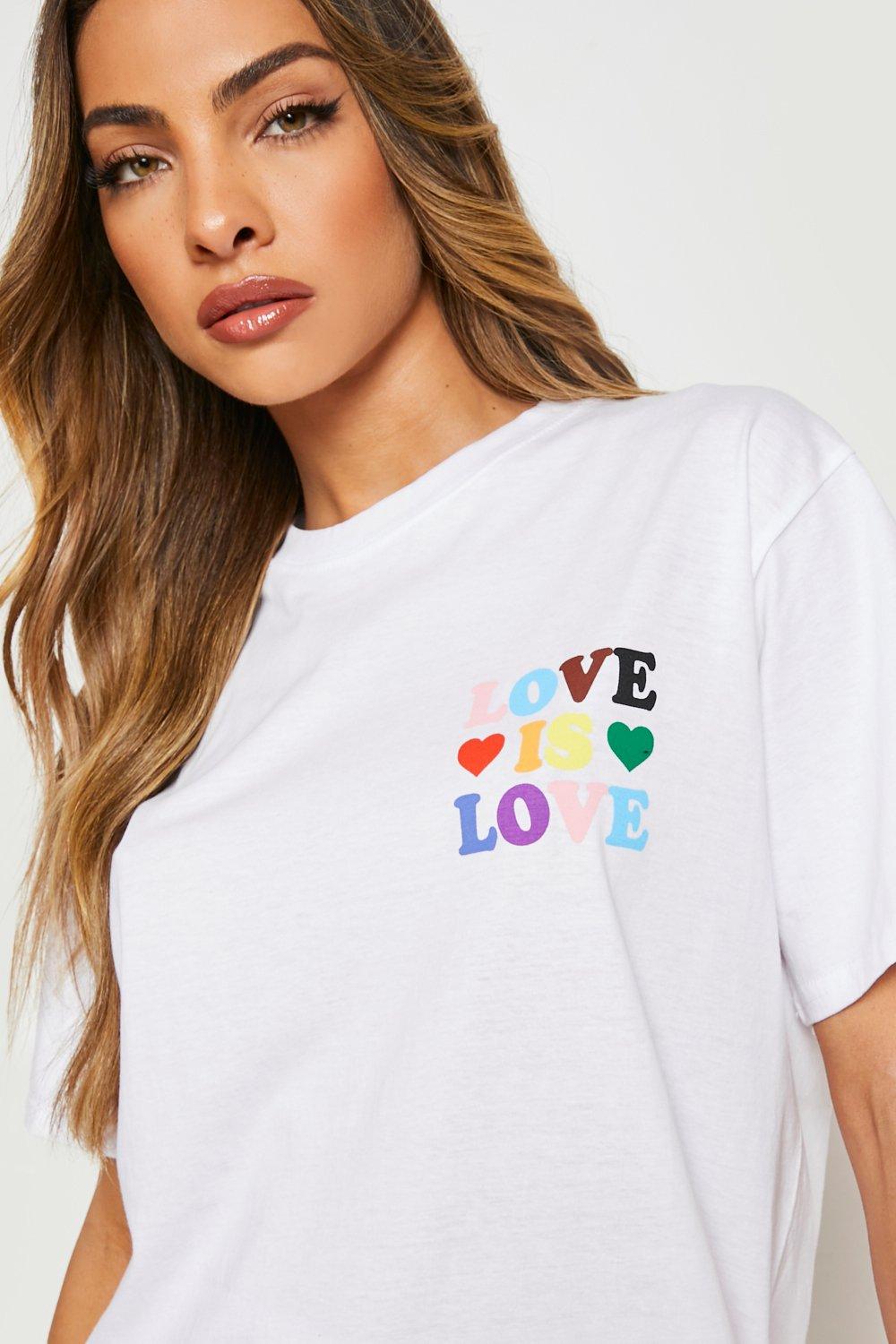 balcony Theoretical Symmetry Love Is Love Pocket Print Pride T-shirt | boohoo