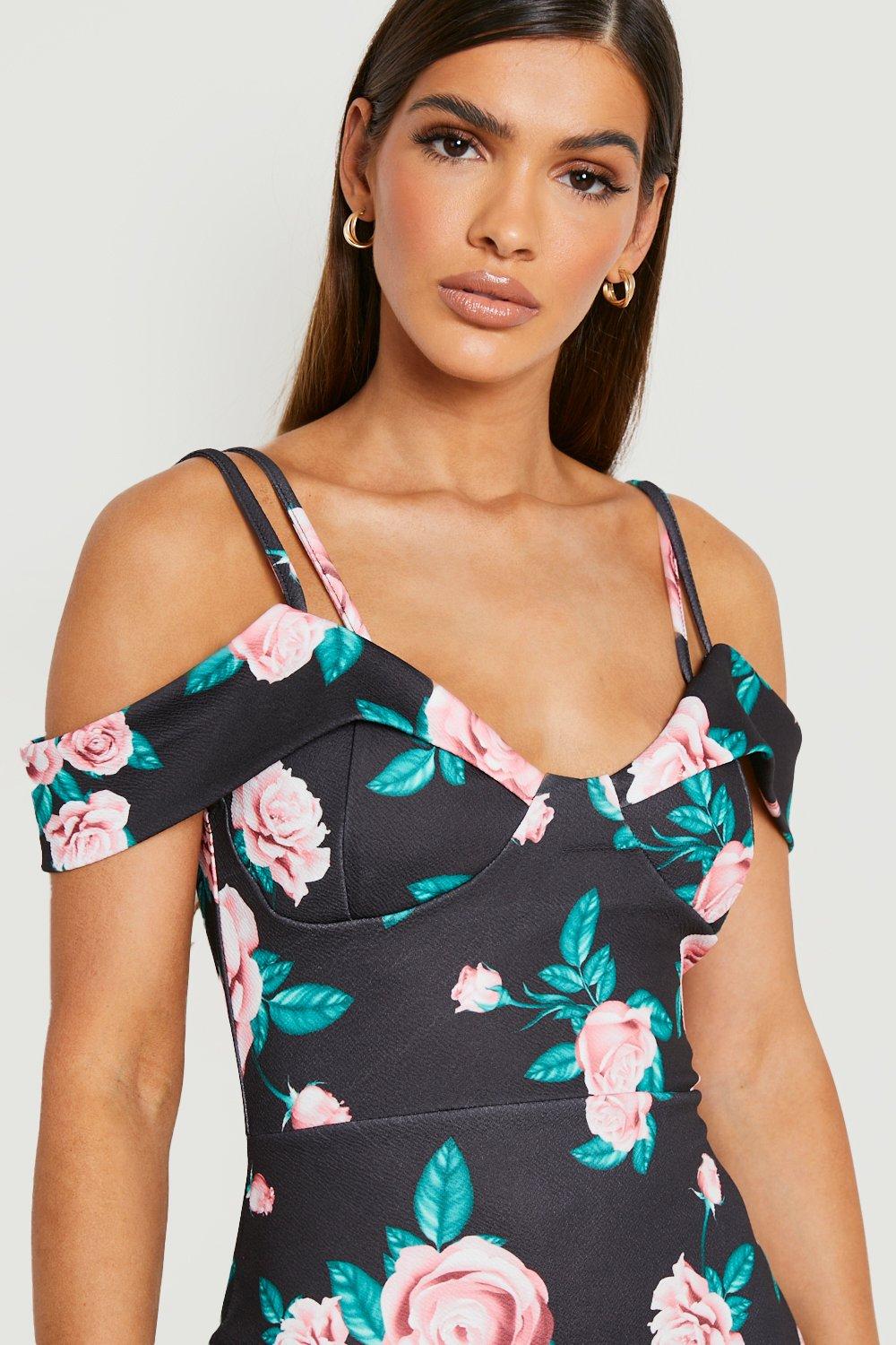 Strappy cold shoulder clearance dress