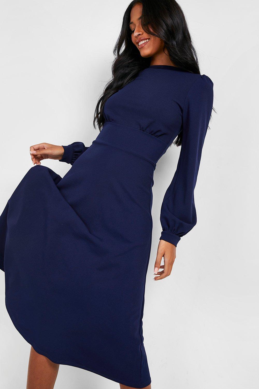 Tall Balloon Sleeve Skater Midi Dress