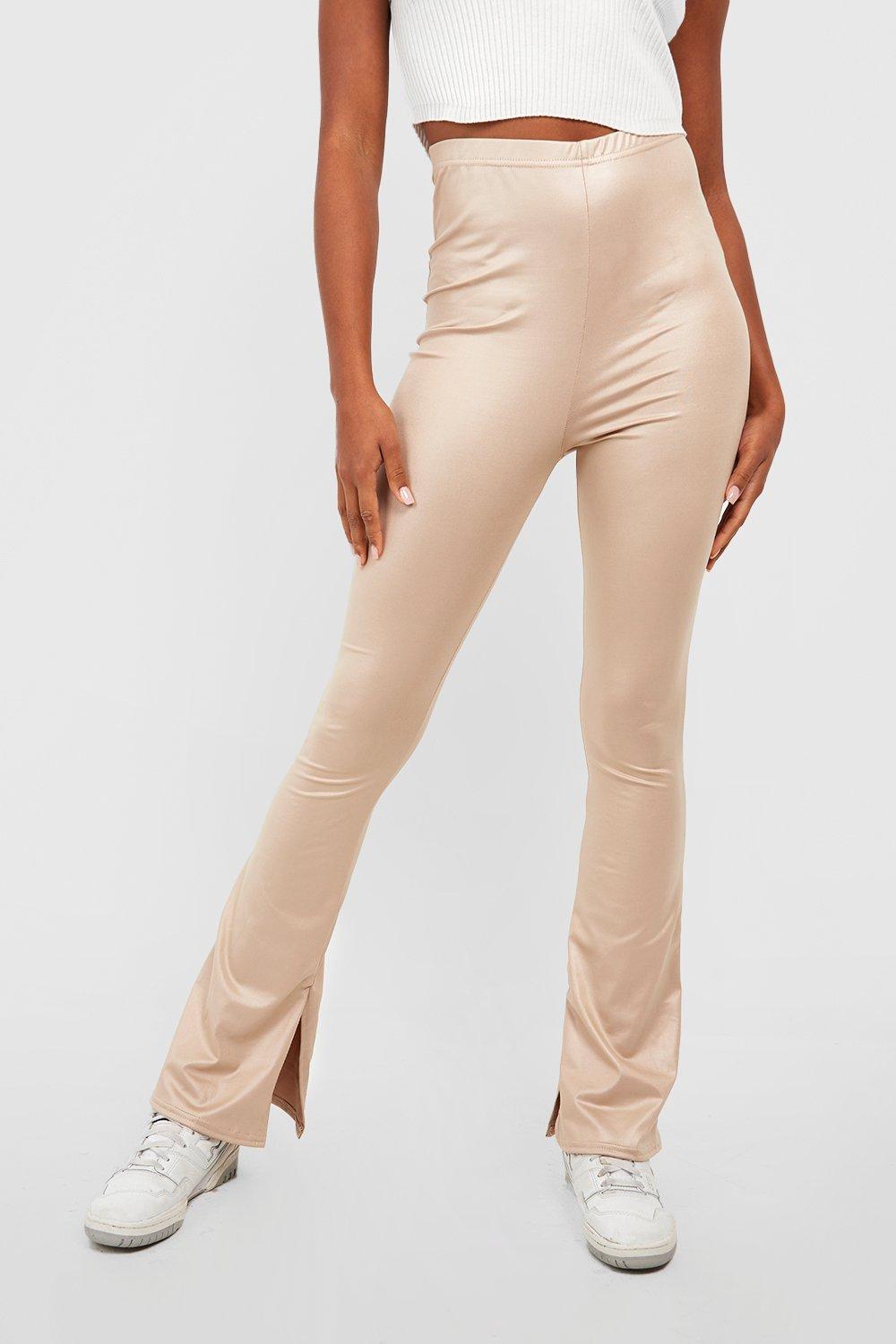 Tall Shiny Split Hem Straight Leg Pants