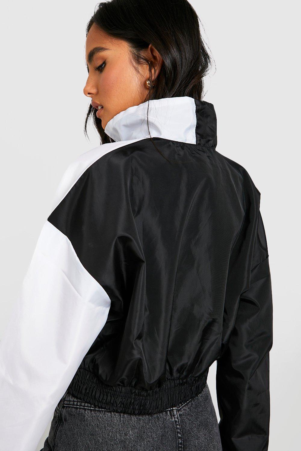 Colour Block Cropped Windbreaker boohoo IE