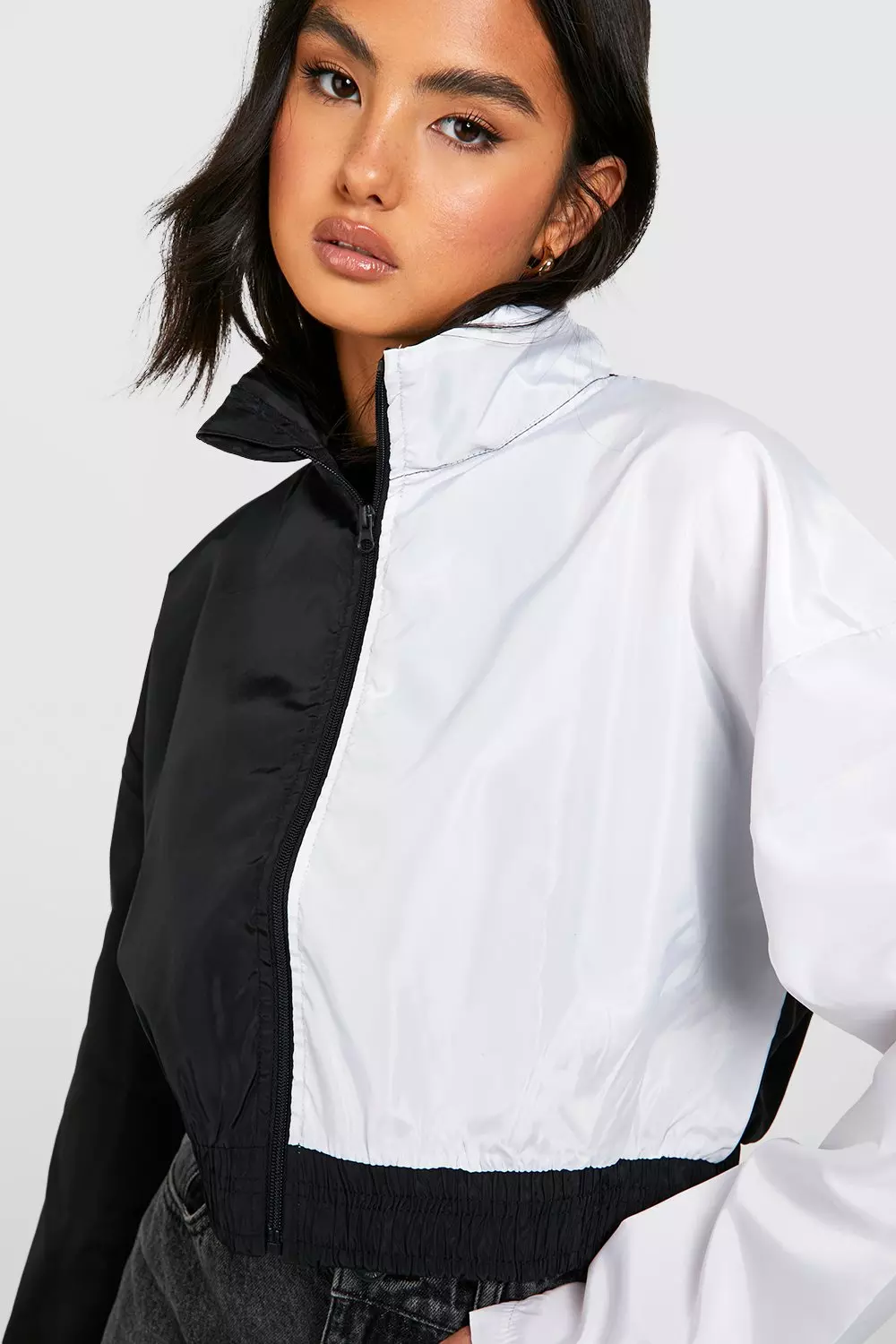 Color block 2025 cropped windbreaker