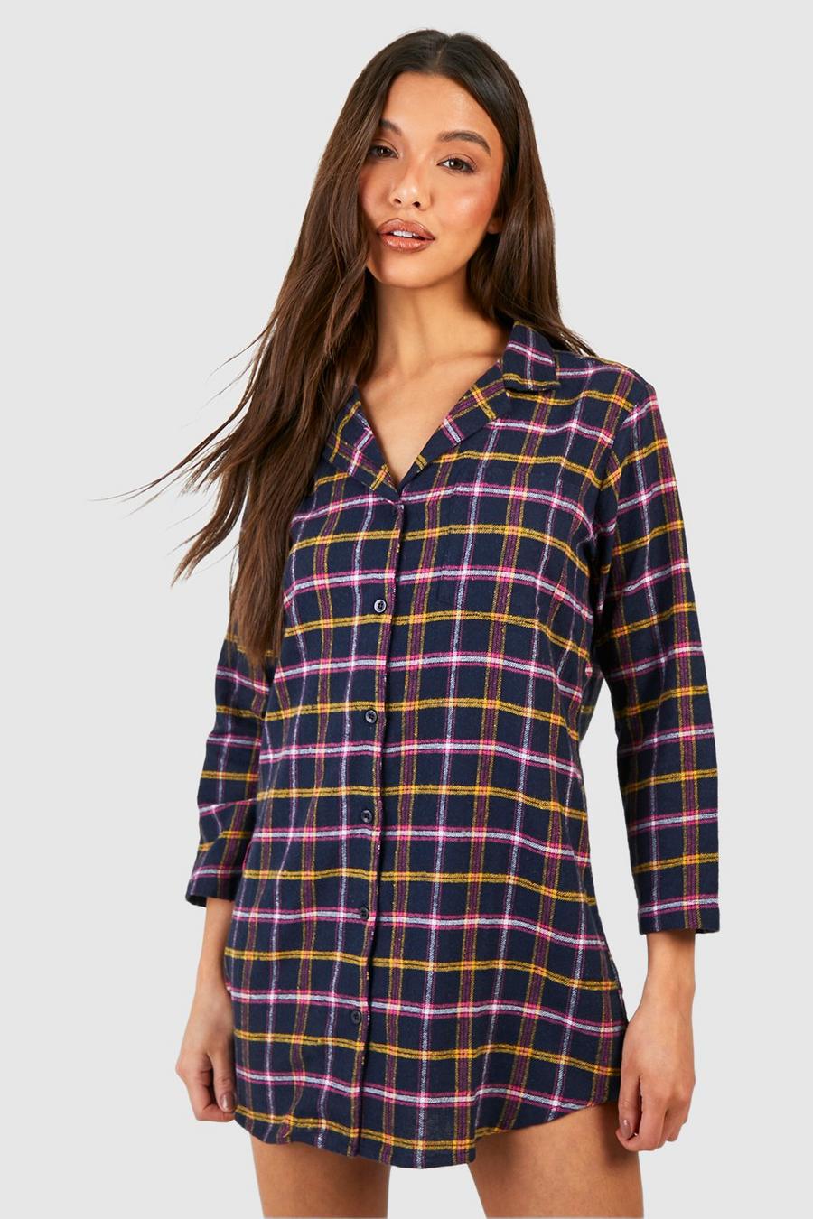 Navy Flannel Sleep Shirt