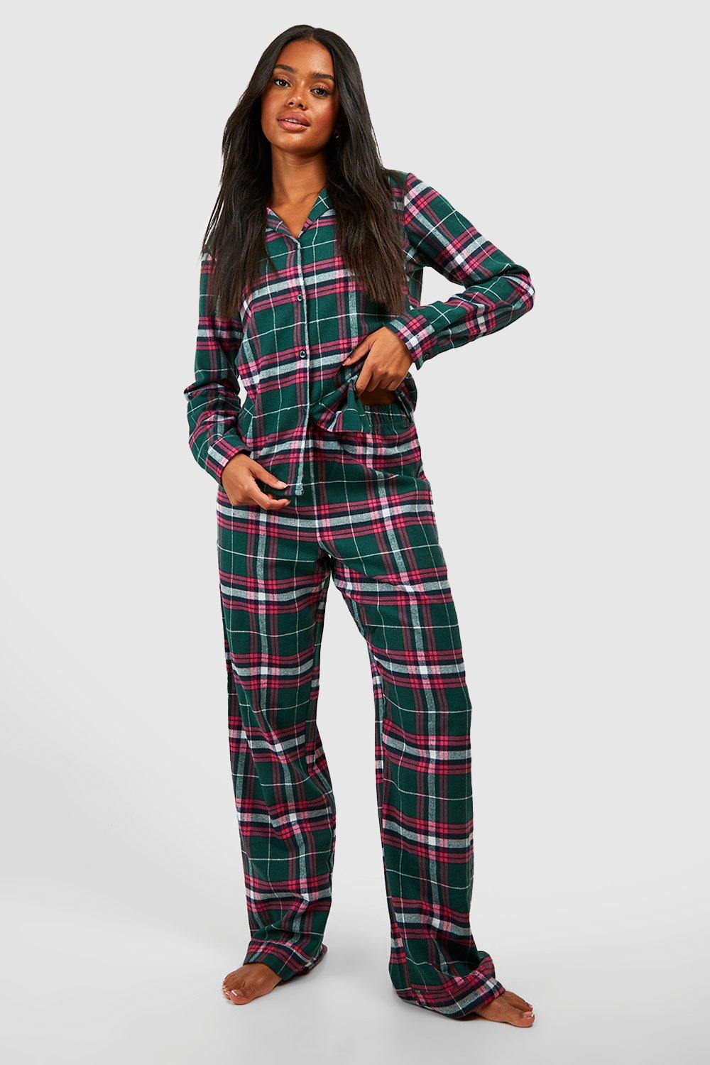 Flannel Check Print Christmas Pyjamas Trouser Set