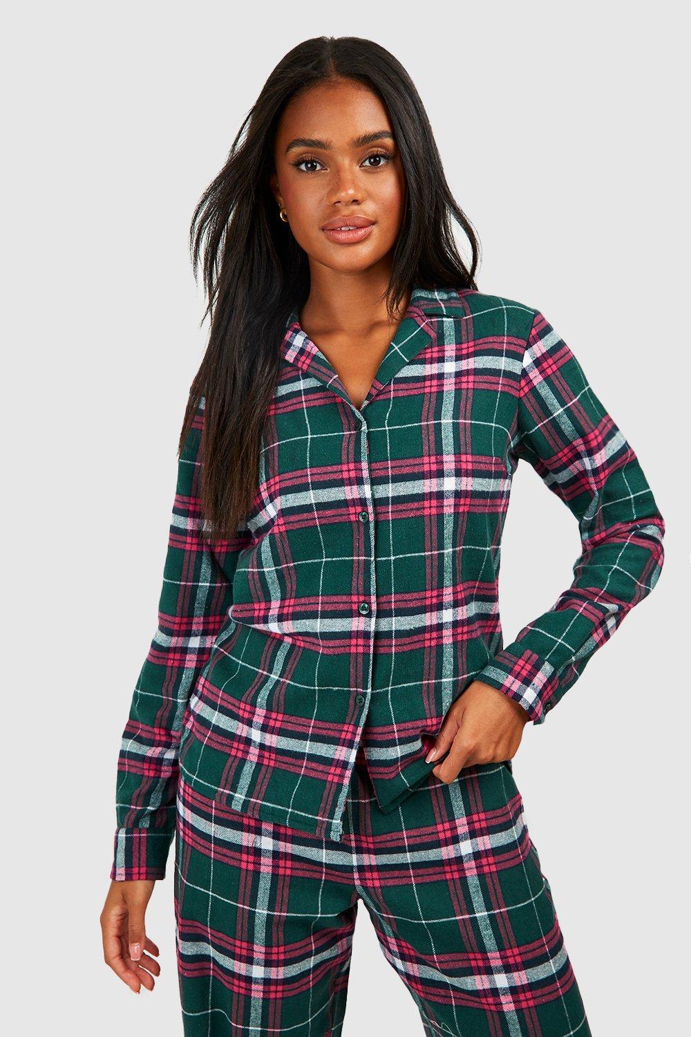 Womens check online pyjamas