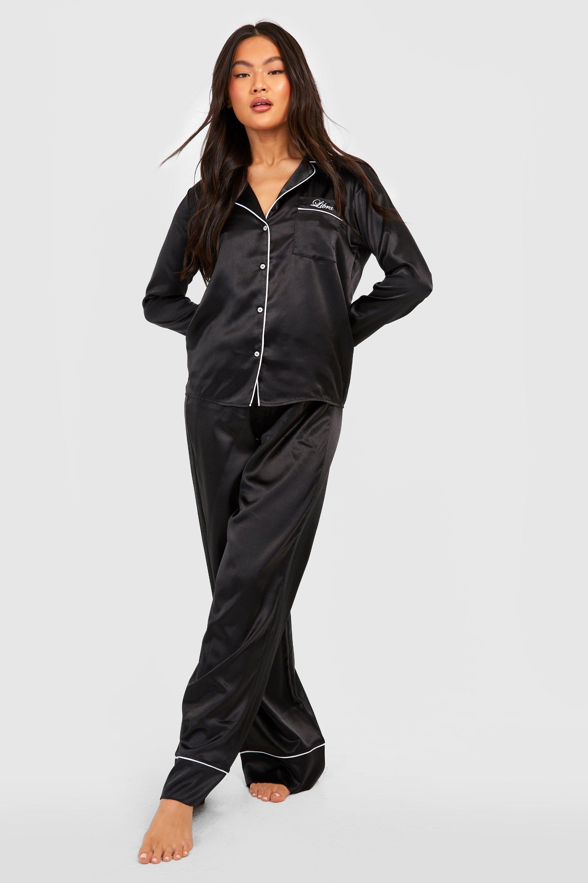 Silk button up pajama set best sale