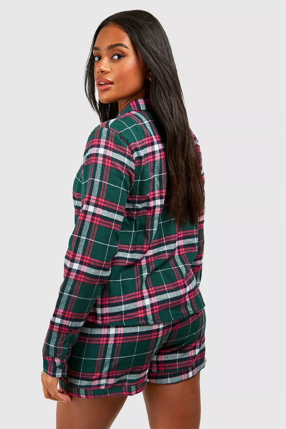 Green Check Pyjama Short Set  alternative image