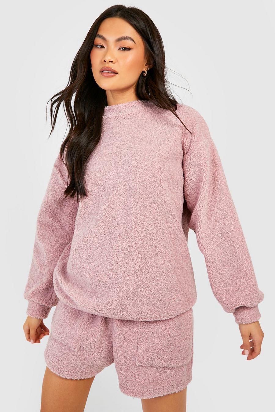 Blush pink Mix And Match Popcorn Fleece Sweatshirt
