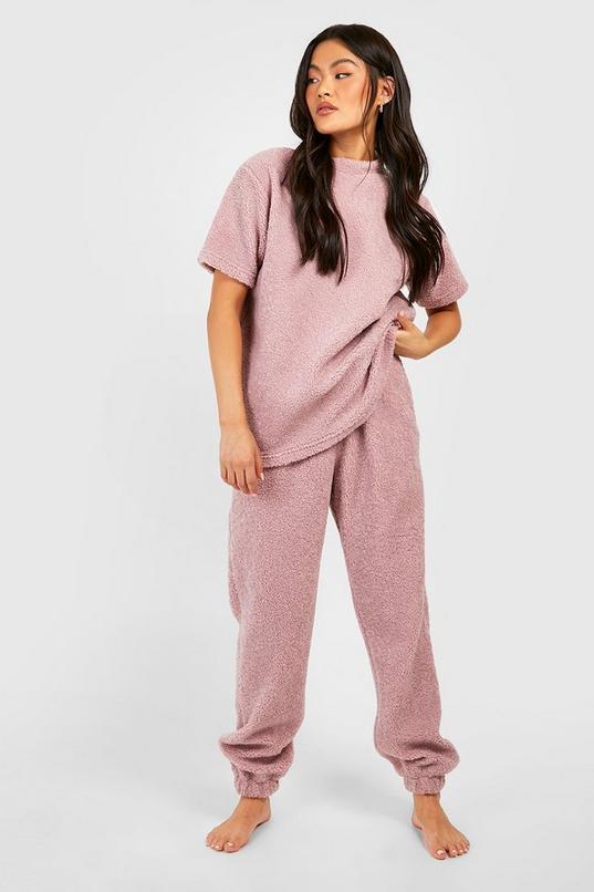 Mix And Match Popcorn Fleece Jogger | boohoo