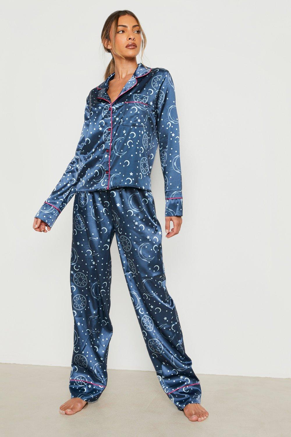 Mujer Ropa de Ropa para dormir de Pijamas Camiseta Plus Con Estampado De Horóscopo Capricornio Sobreteñido de Boohoo de color Gris 