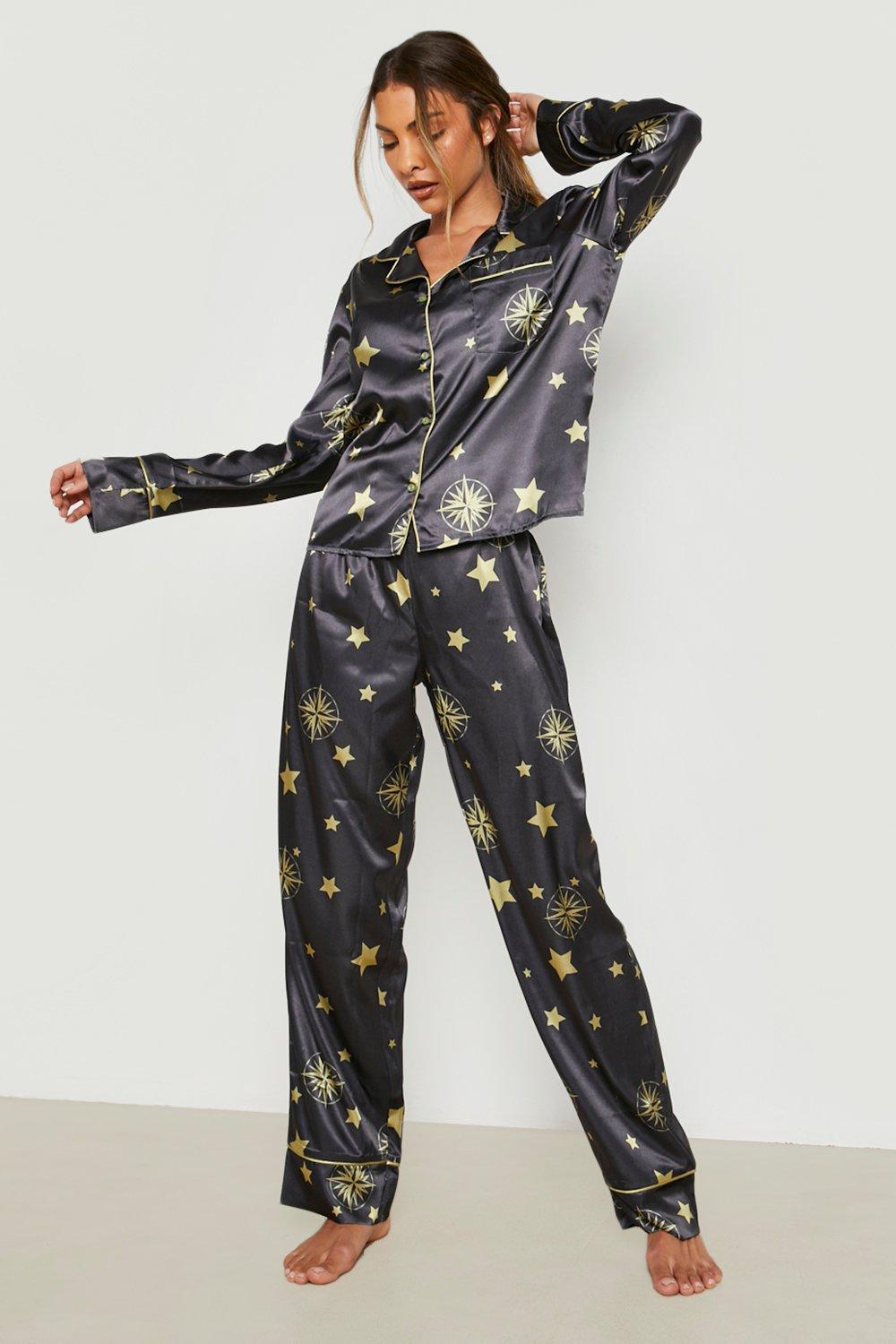 Celestial Satin Pajama Pants Set
