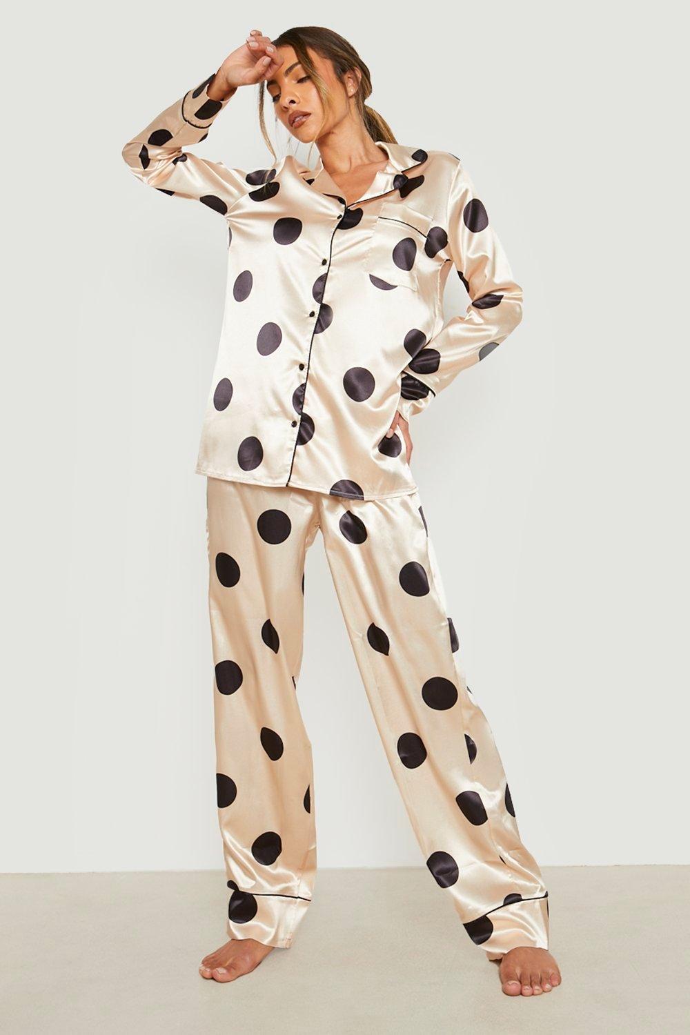 Spotty satin pyjamas sale