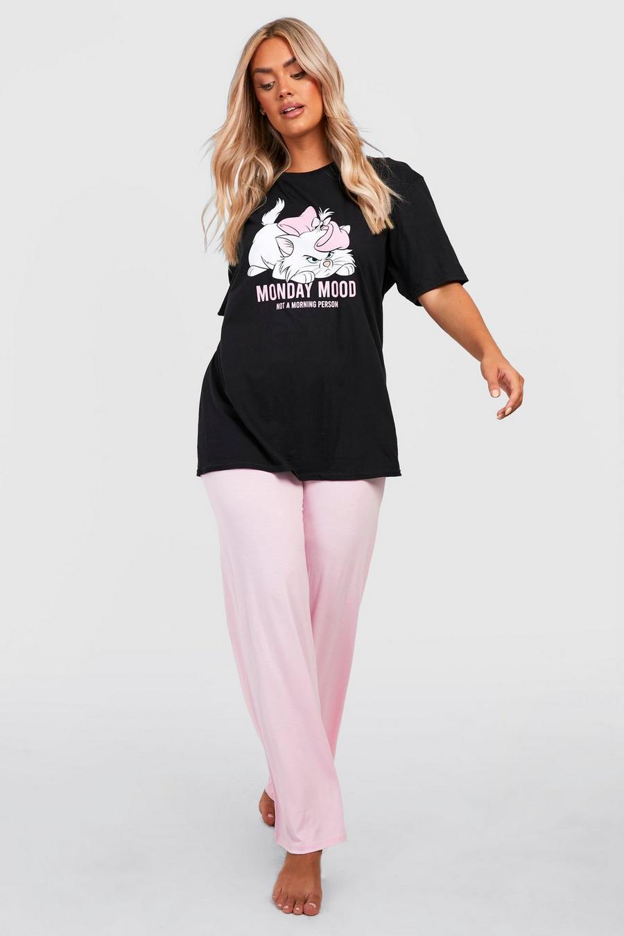 Pink Plus Disney Aristocats Monday Mood T-shirt och pyjamasbyxor image number 1