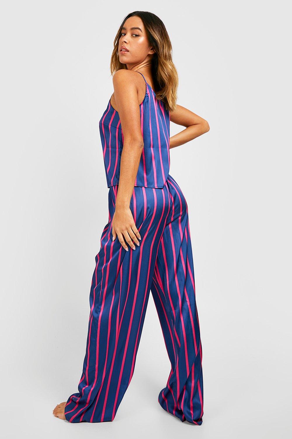 Boohoo stripe 2024 cami jumpsuit