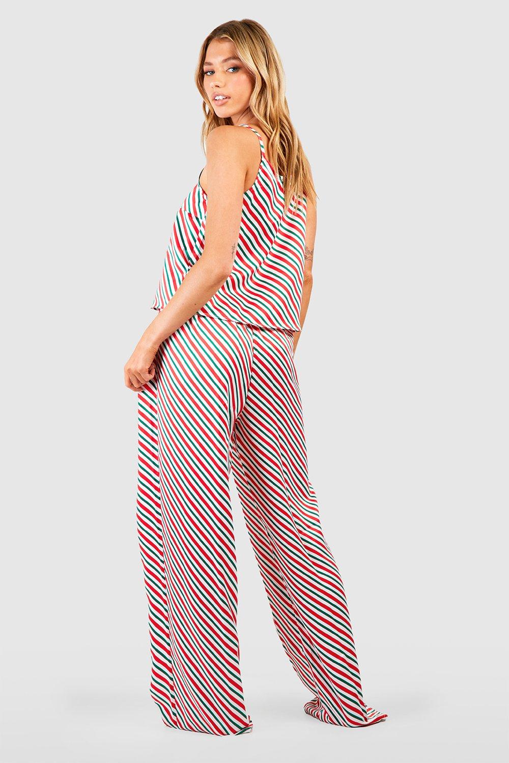 Slumber Party Womens Candy Cane Fleece Lounge Pants - Pink