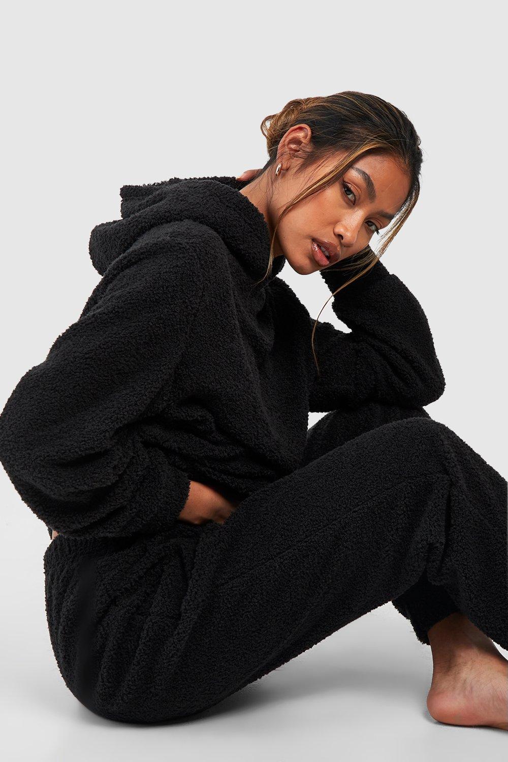 Teddy Fleece Loungewear Hoodie And Jogger Set boohoo