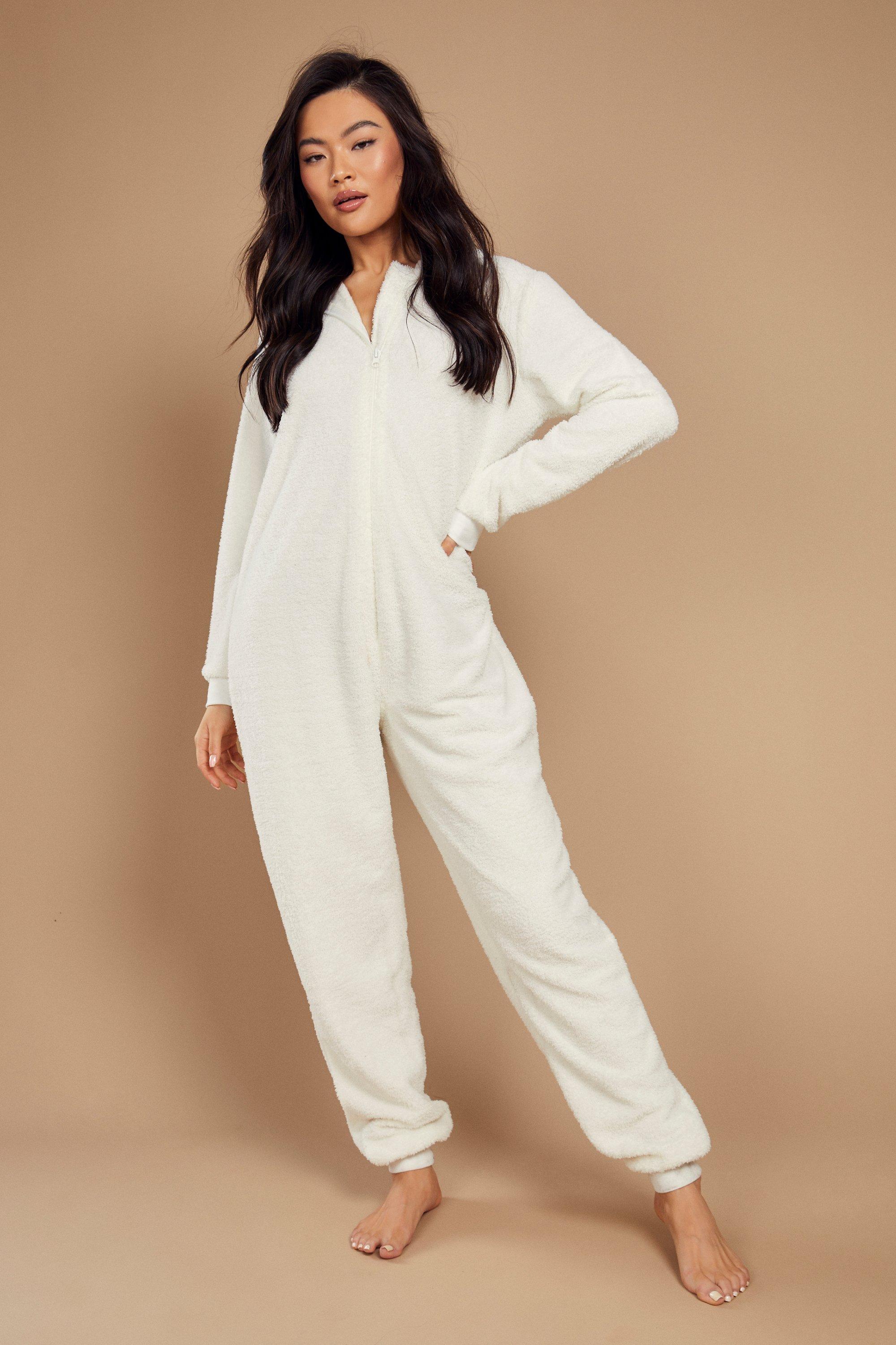 Ecru Hers Matching Teddy Loungewear Onesie