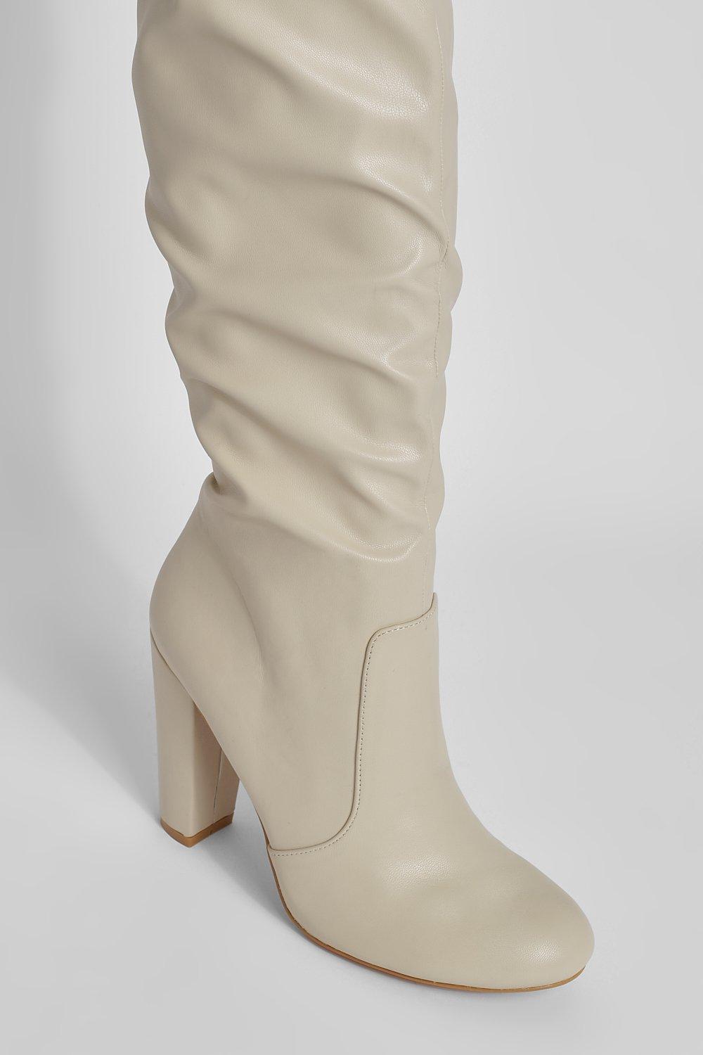 Thigh high ruched on sale boots