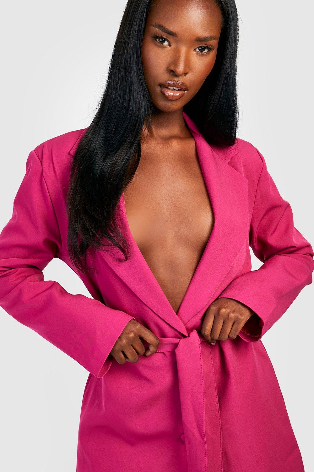 Boohoo pink deals blazer dress