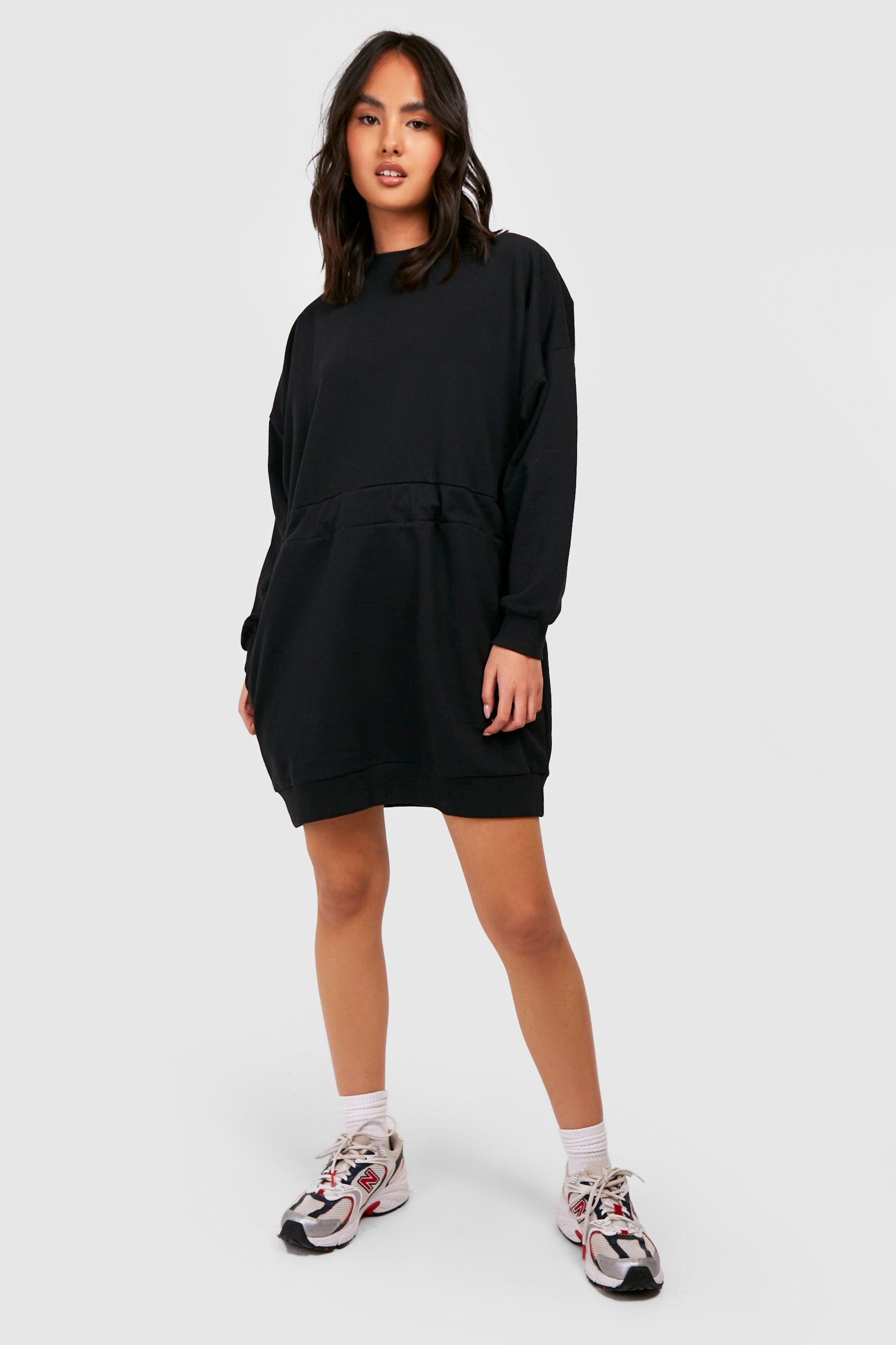 Cut Out Back Smock Sweatshirt Dress