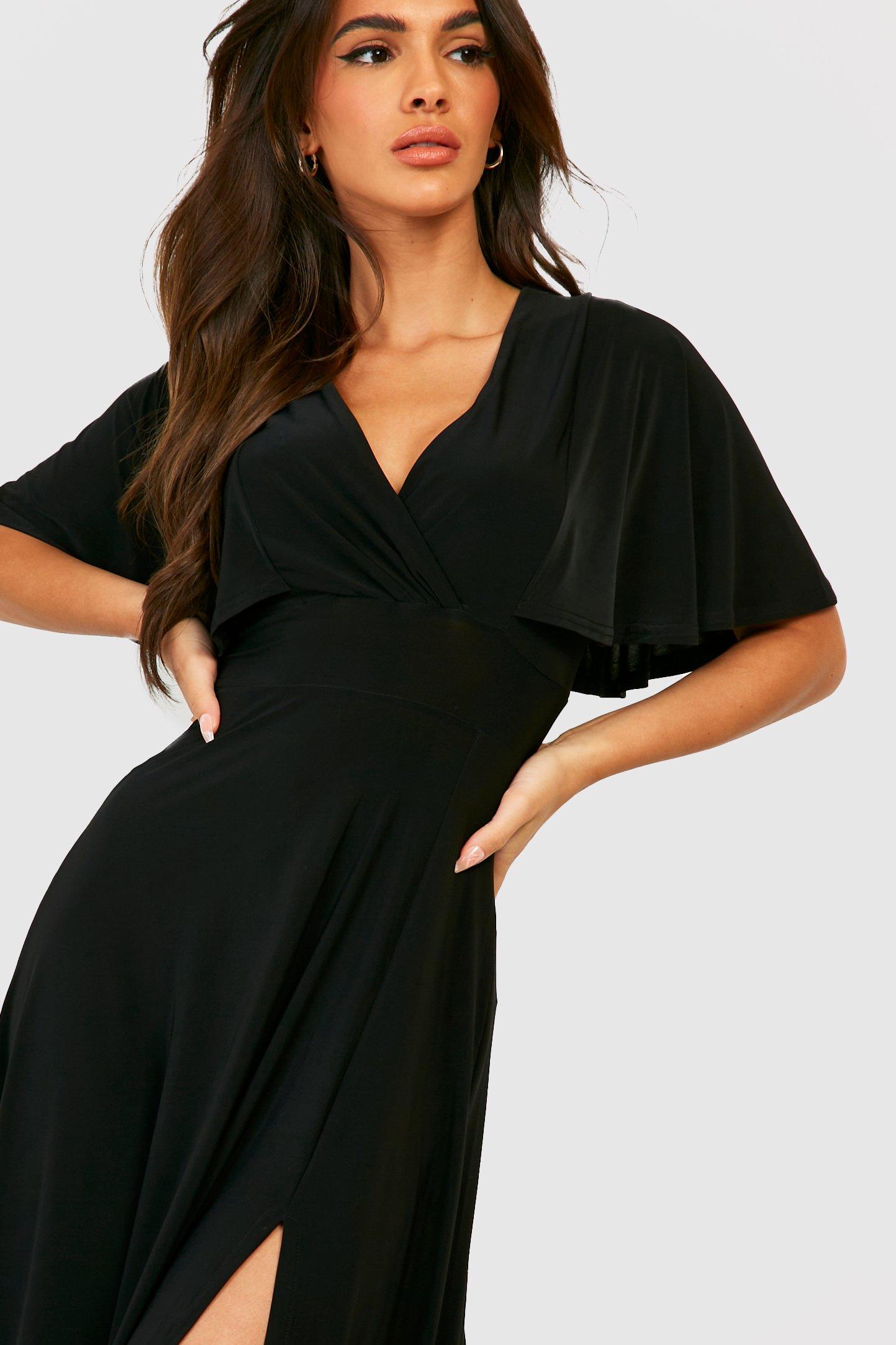 Boohoo slinky wrap dress best sale