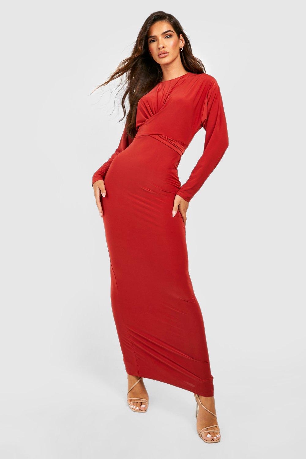 Strakke Maxi Wikkel Jurk | Boohoo