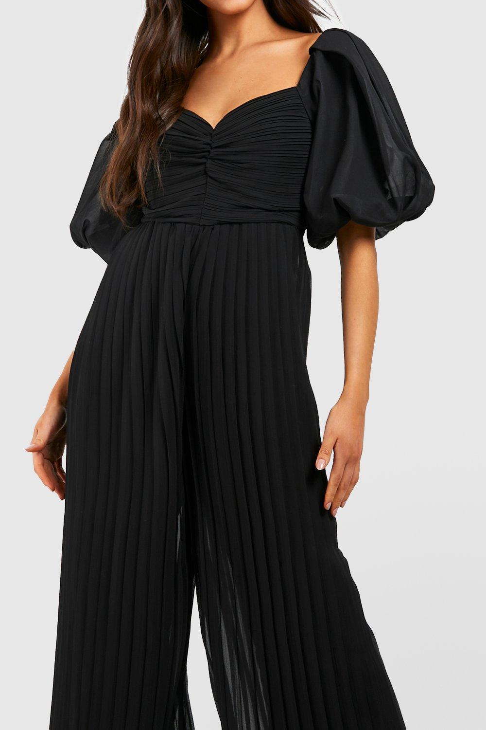 Boohoo store pleated jumpsuit