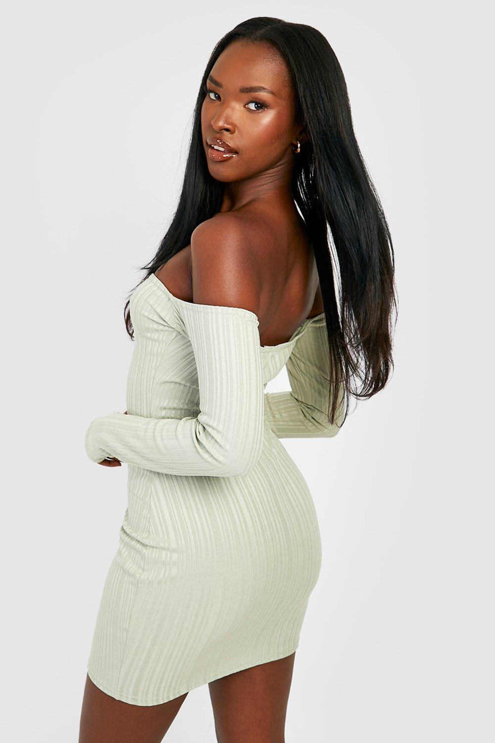 Boohoo white off outlet the shoulder dress