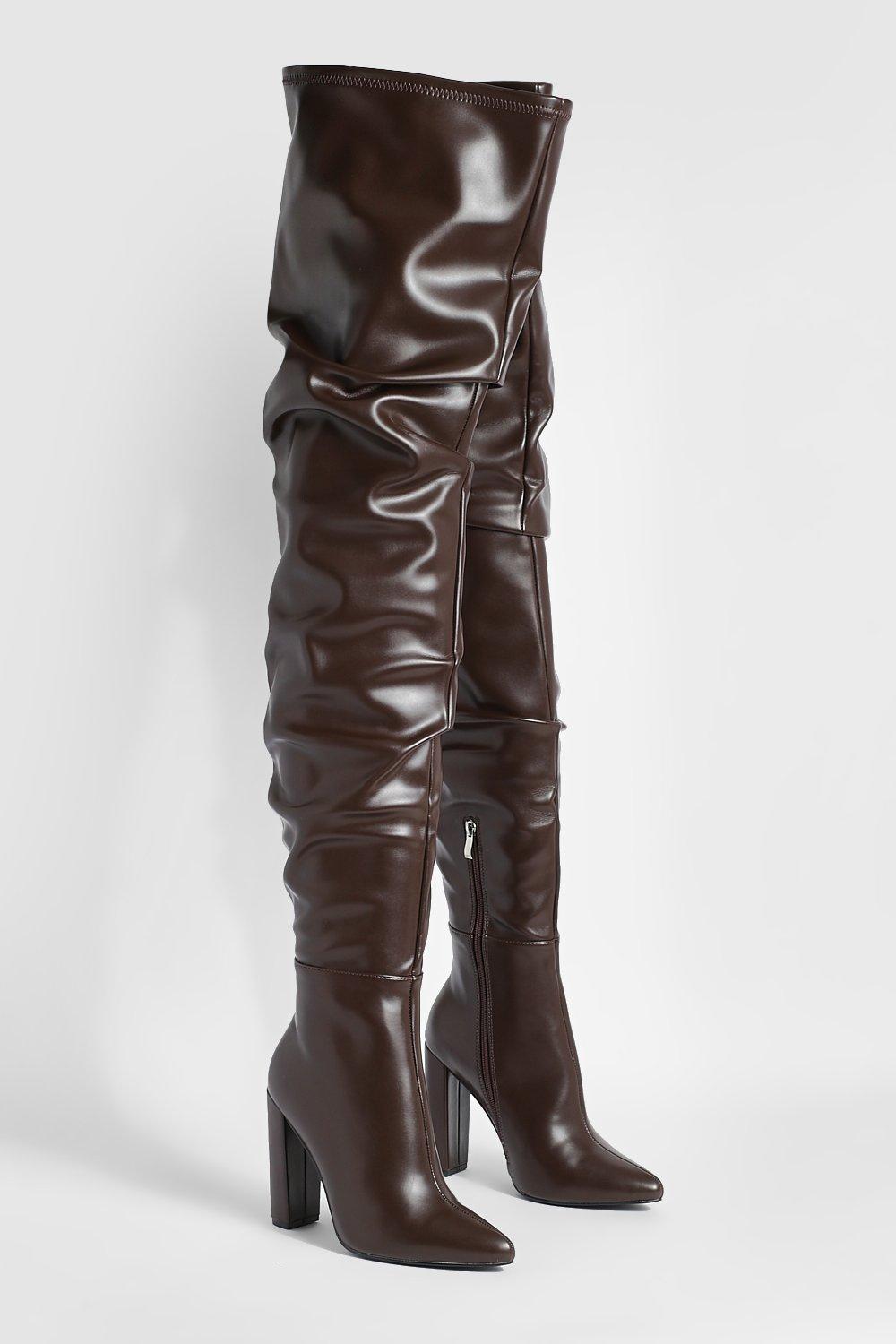 Brown thigh 2024 high boots