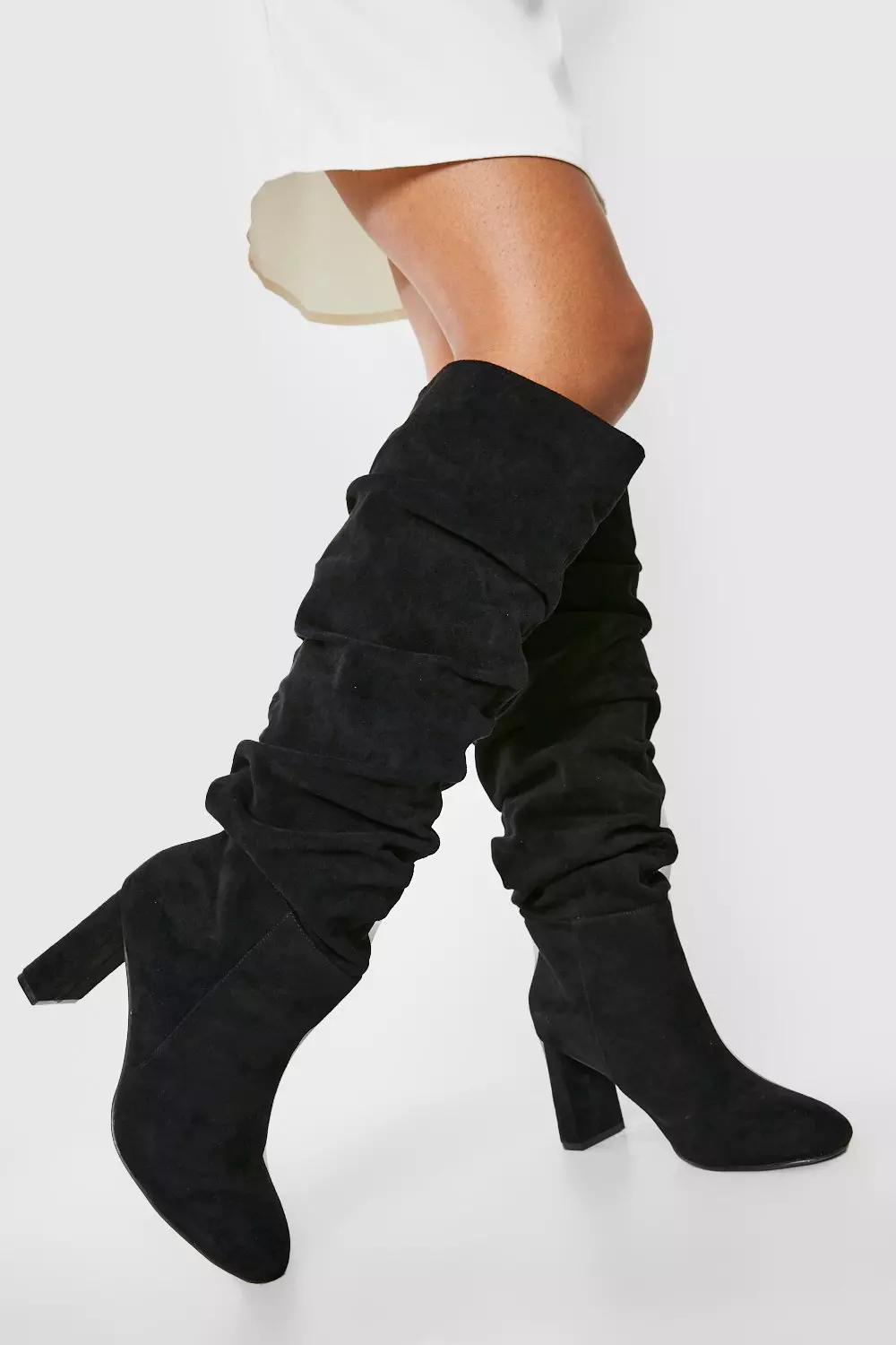 Ruched suede clearance boots