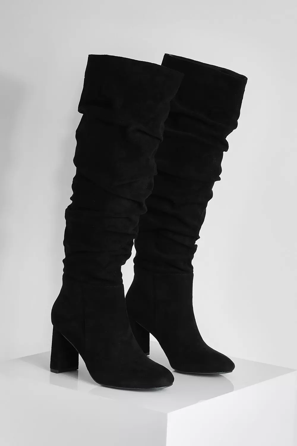 Wide fit ruched boots sale