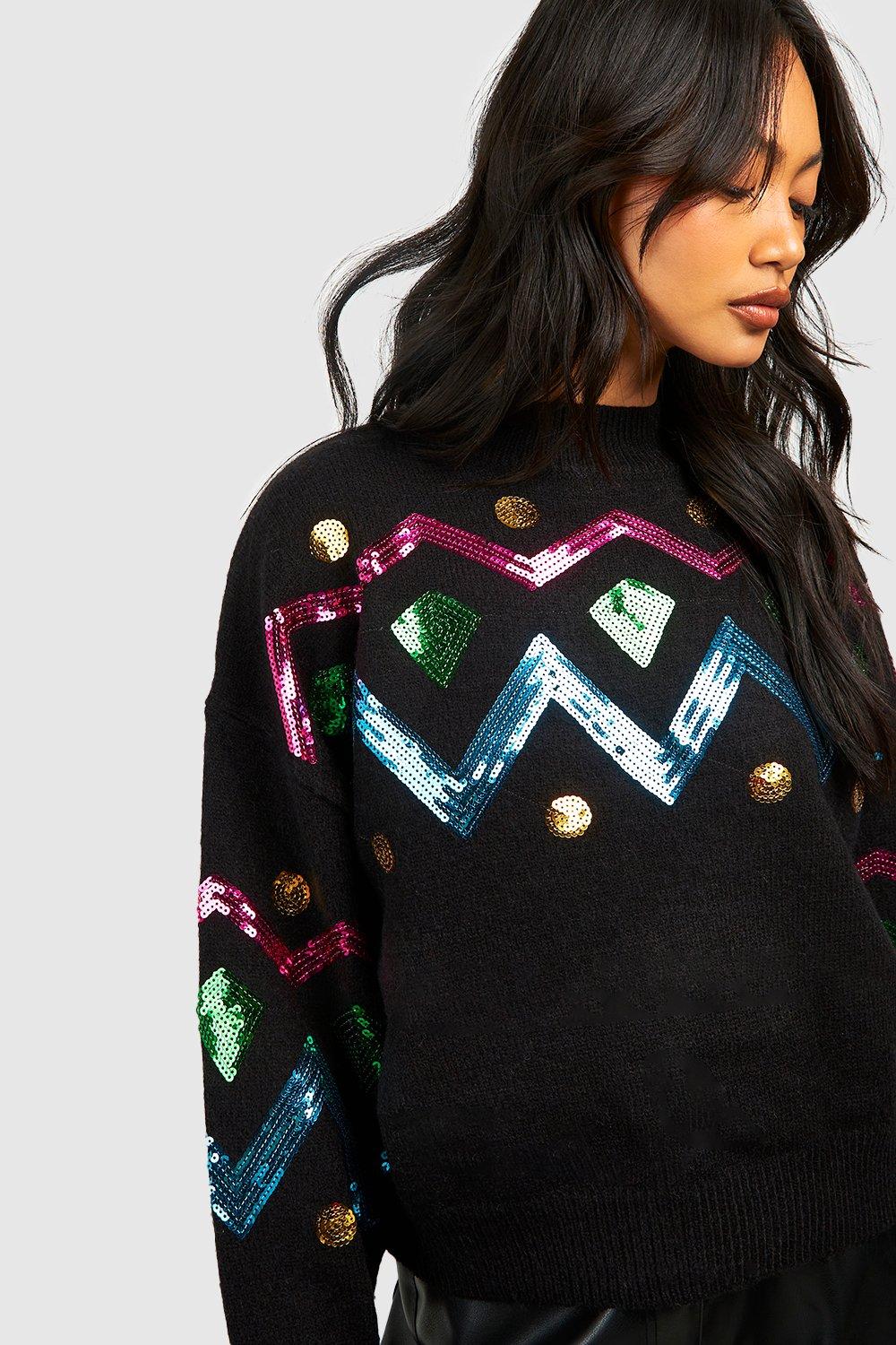 Sequin sale christmas sweater