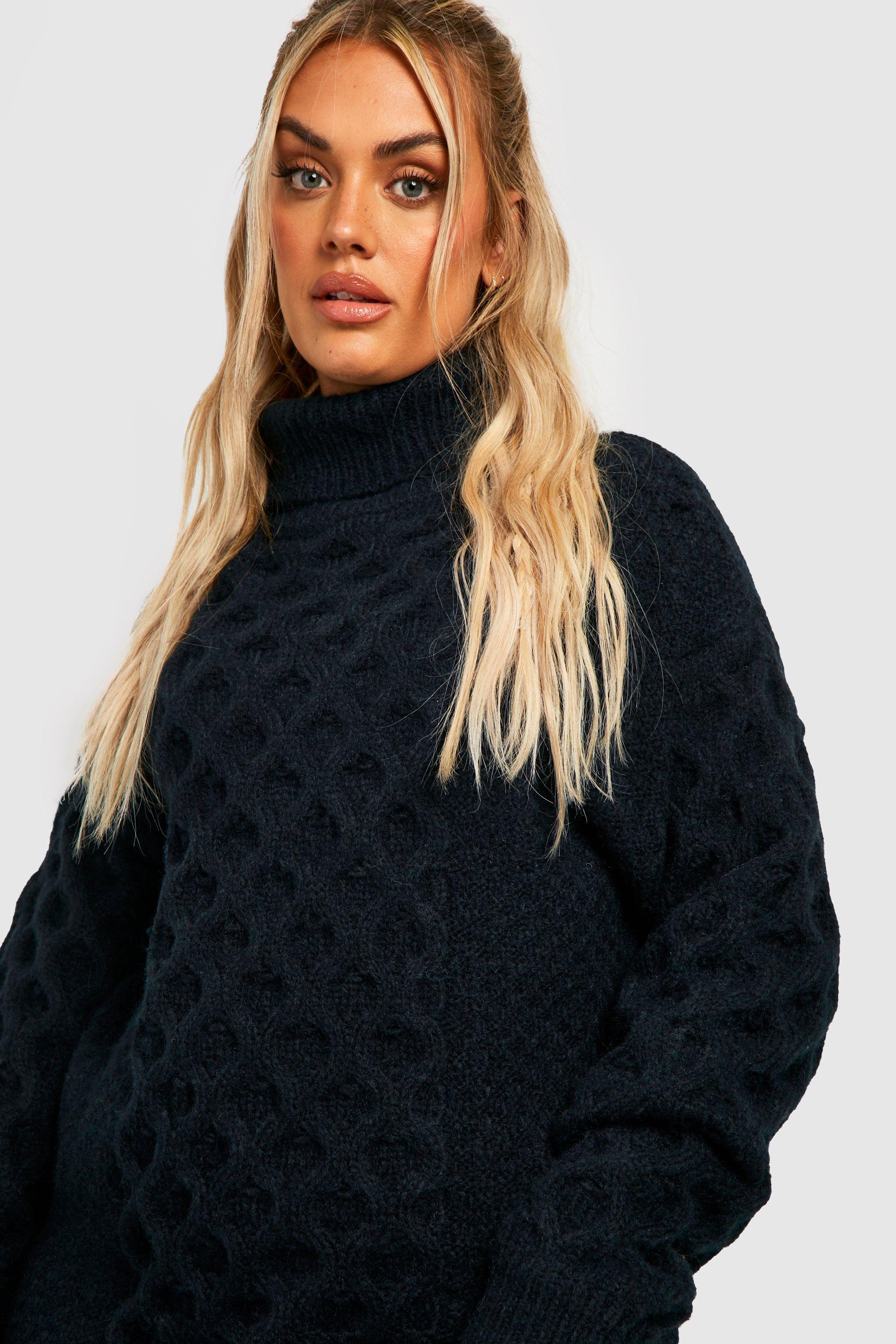 Black chunky cable knit cheap sweater